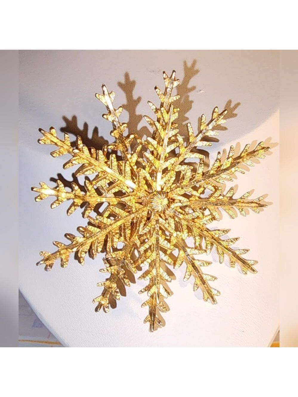 Gold Snowflake Holiday Brooch